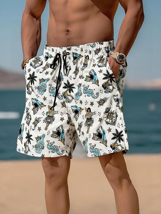 Men'S All over Print Beach Shorts, Loose Casual Comfy Swim Shorts for Summer, Men'S Shorts for Beach Vacation, Shorts for Men
